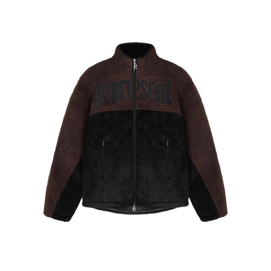 Represent Split Block Fleece Jacket - Brown/Black