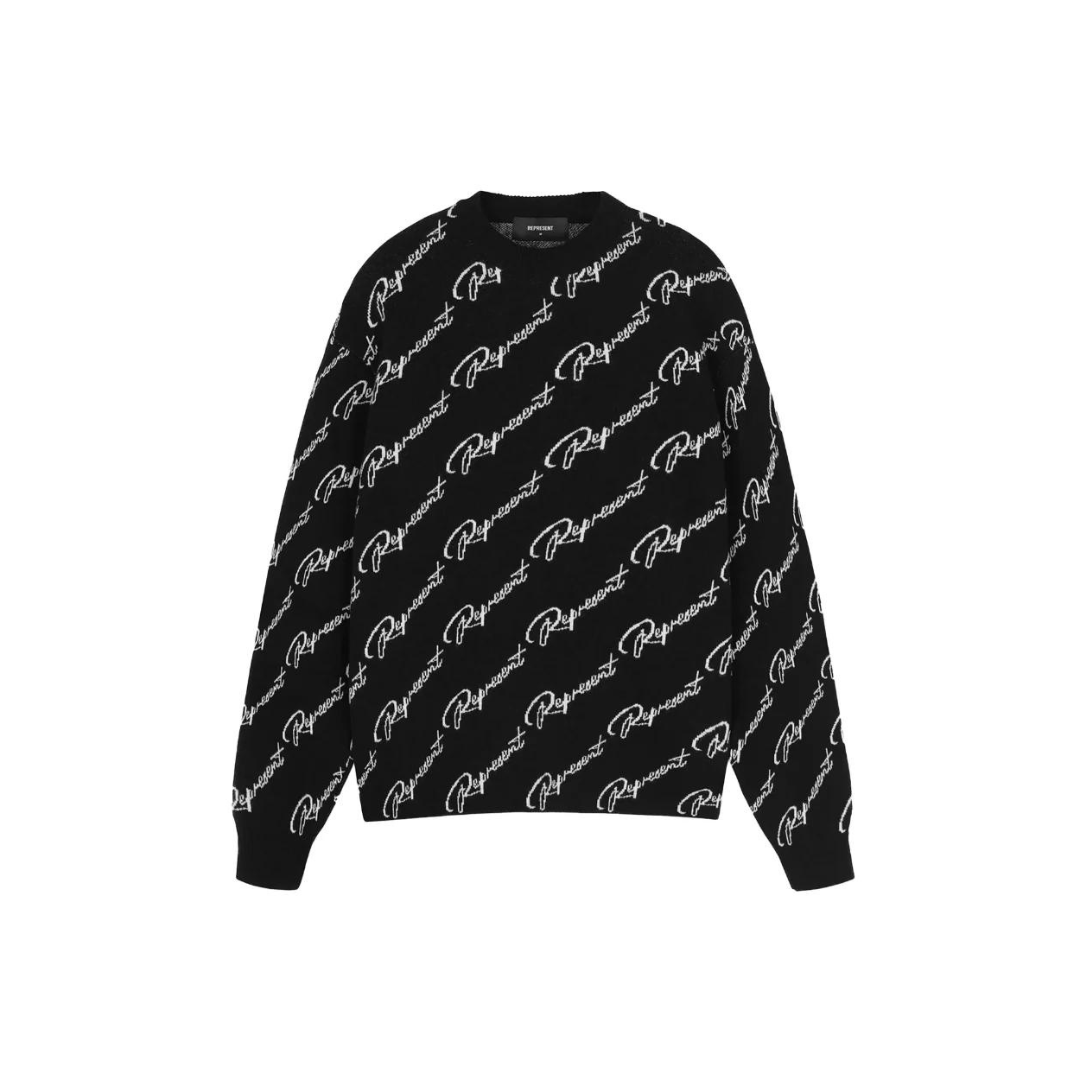 Represent Jacquard Sweater - Black