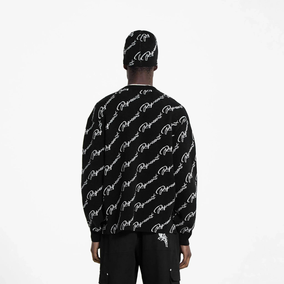 Represent Jacquard Sweater - Black