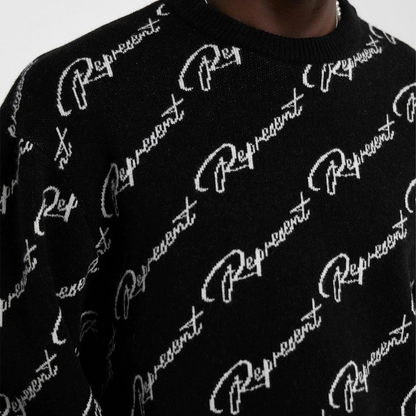 Represent Jacquard Sweater - Black