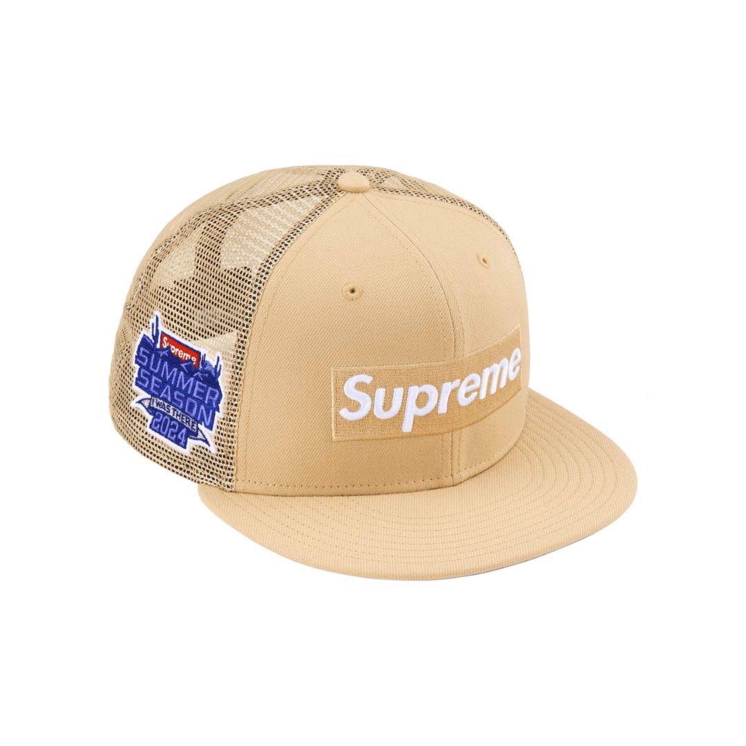 Supreme Box Logo x New Era Fitted Mesh Cap - Light Gold