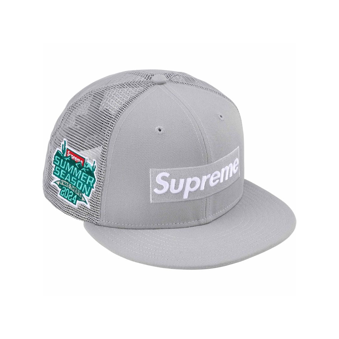 Supreme Box Logo x New Era Fitted Mesh Cap - Light Grey