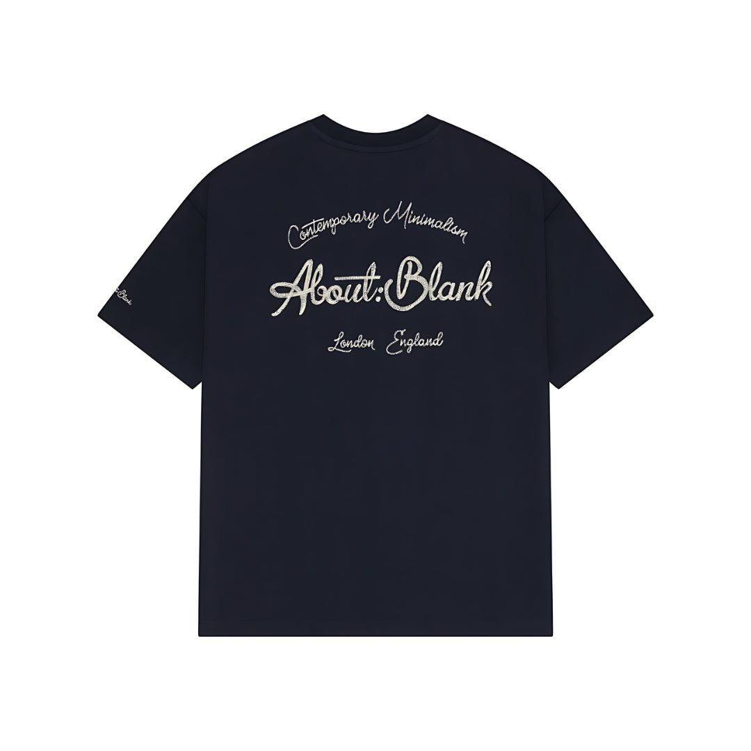 About:blank Chain Stitch Tee Navy