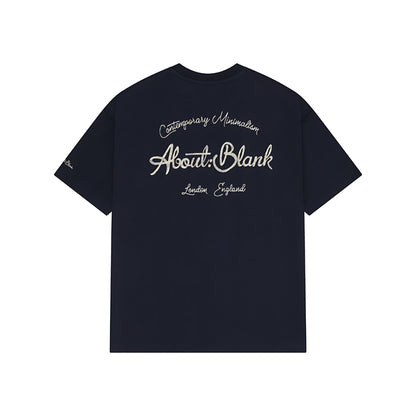 About:blank Chain Stitch Tee Navy