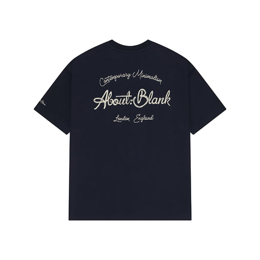 About:blank Chain Stitch Tee Navy