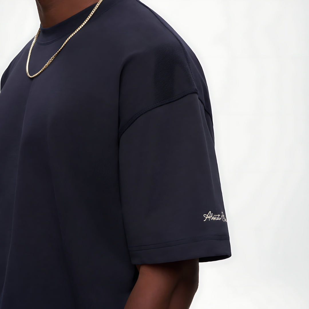 About:blank Chain Stitch Tee Navy