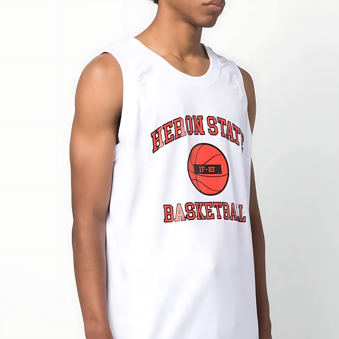 Heron Preston 23 State Basketball Tank Top - White