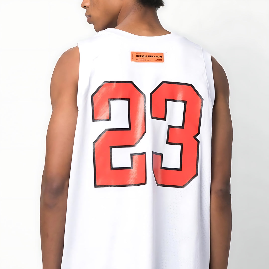 Heron Preston 23 State Basketball Tank Top - White